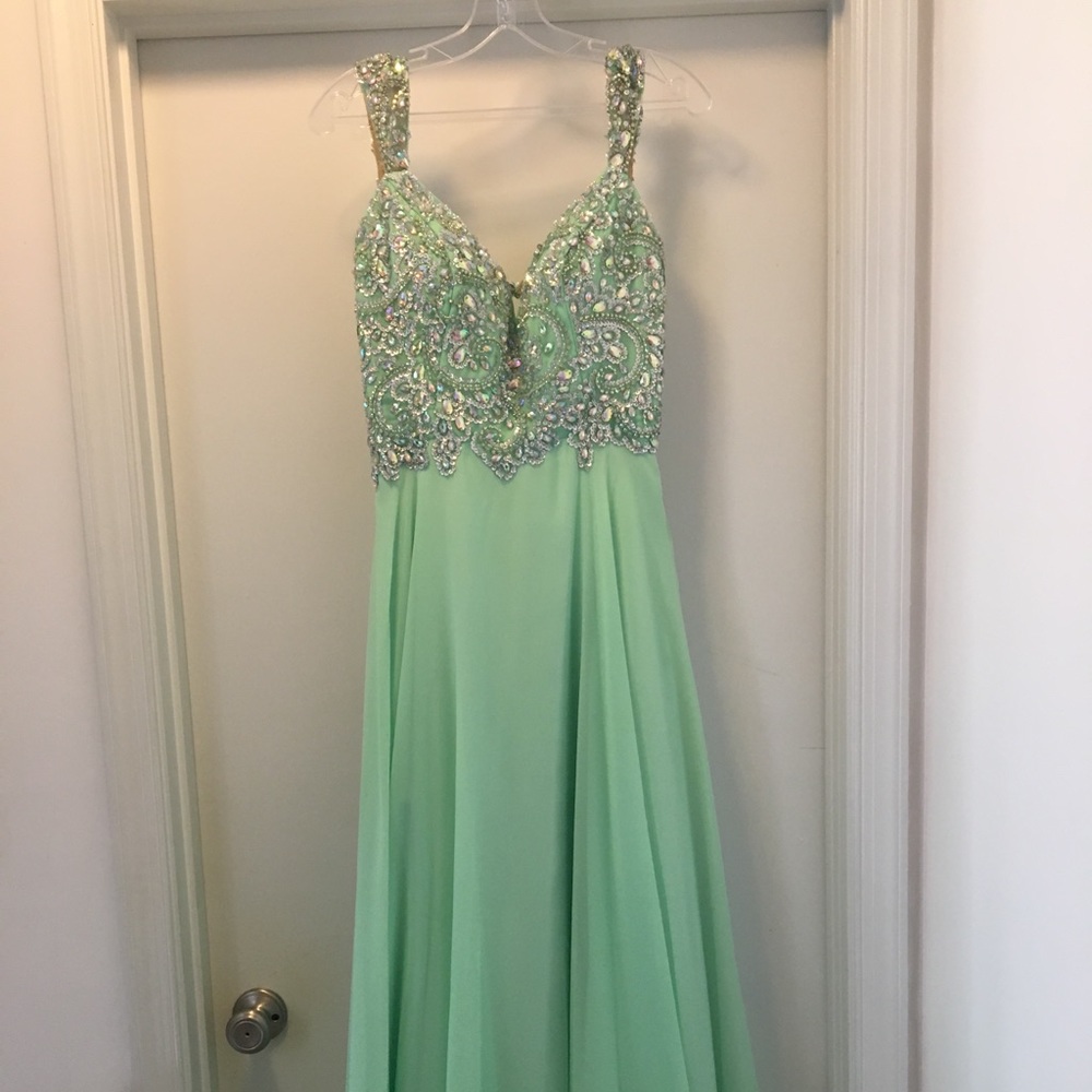 Seafoam green formal dress worn once
